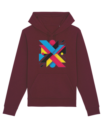 ABSTRACT GEOMETRIC MINIMALIST 3 Burgundy