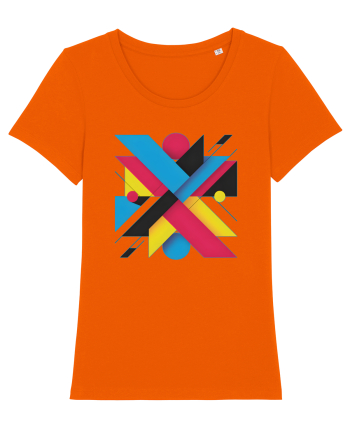 ABSTRACT GEOMETRIC MINIMALIST 3 Bright Orange