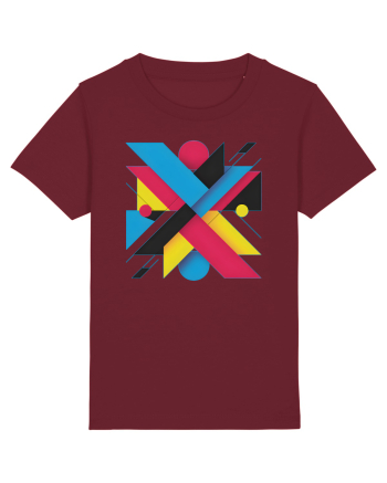 ABSTRACT GEOMETRIC MINIMALIST 3 Burgundy