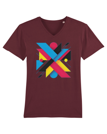 ABSTRACT GEOMETRIC MINIMALIST 3 Burgundy