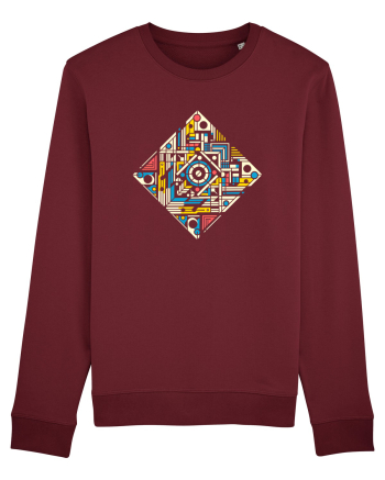 ABSTRACT GEOMETRIC MINIMALIST 4 Burgundy