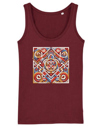 ABSTRACT GEOMETRIC 3 Burgundy
