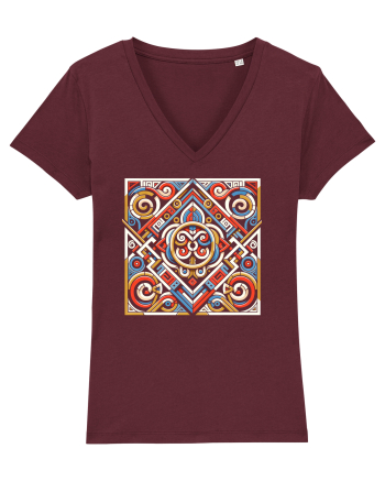 ABSTRACT GEOMETRIC 3 Burgundy