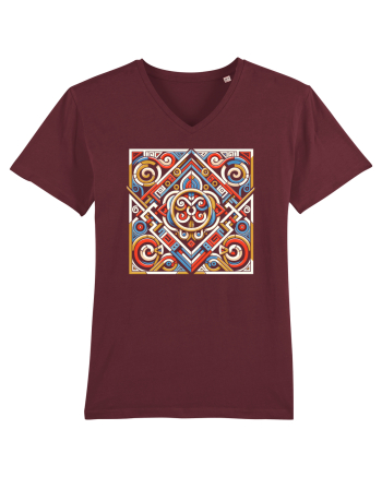 ABSTRACT GEOMETRIC 3 Burgundy
