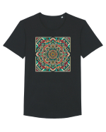 ABSTRACT GEOMETRIC 4 Tricou mânecă scurtă guler larg Bărbat Skater