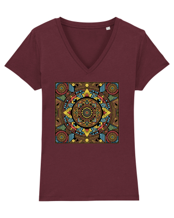 ABSTRACT GEOMETRIC 5 Burgundy