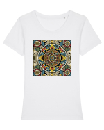 ABSTRACT GEOMETRIC 5 Tricou mânecă scurtă guler larg fitted Damă Expresser