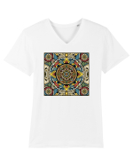 ABSTRACT GEOMETRIC 5 Tricou mânecă scurtă guler V Bărbat Presenter