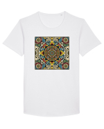 ABSTRACT GEOMETRIC 5 Tricou mânecă scurtă guler larg Bărbat Skater