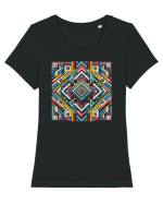 ABSTRACT GEOMETRIC MINIMALIST 5 Tricou mânecă scurtă guler larg fitted Damă Expresser