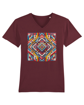 ABSTRACT GEOMETRIC MINIMALIST 5 Burgundy