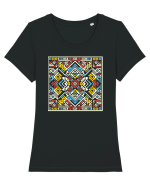 ABSTRACT GEOMETRIC MINIMALIST 7 Tricou mânecă scurtă guler larg fitted Damă Expresser