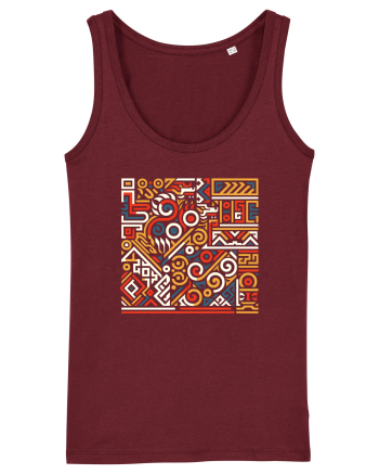 ABSTRACT GEOMETRIC 7 Burgundy