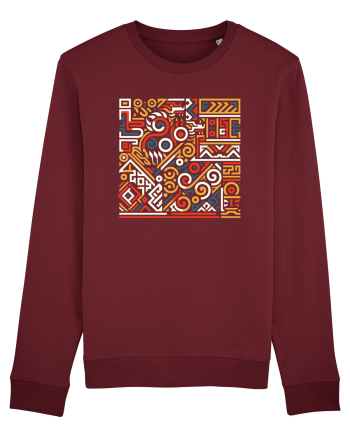 ABSTRACT GEOMETRIC 7 Burgundy