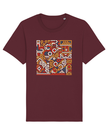 ABSTRACT GEOMETRIC 7 Burgundy
