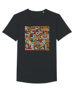 ABSTRACT GEOMETRIC 7 Tricou mânecă scurtă guler larg Bărbat Skater