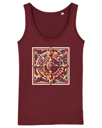 ABSTRACT GEOMETRIC 8 Burgundy