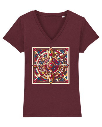 ABSTRACT GEOMETRIC 8 Burgundy