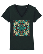 ABSTRACT GEOMETRIC MINIMALIST 8 Tricou mânecă scurtă guler V Damă Evoker