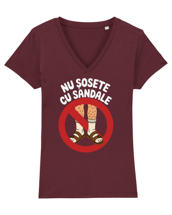 Nu Sosete cu Sandale Burgundy