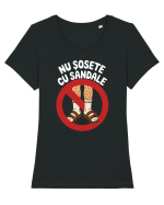 Nu Sosete cu Sandale Tricou mânecă scurtă guler larg fitted Damă Expresser