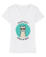 Alpaca my bags Tricou mânecă scurtă guler V Damă Evoker