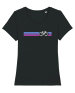 Retro Cycling Purple Tricou mânecă scurtă guler larg fitted Damă Expresser