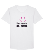 Viata e scurta. Da-i mesaj  Tricou mânecă scurtă guler larg Bărbat Skater