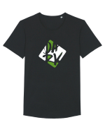 DARK (verde, alb) Tricou mânecă scurtă guler larg Bărbat Skater