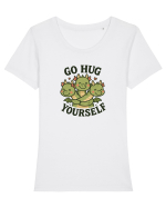 Go hug yourself - dragon style Tricou mânecă scurtă guler larg fitted Damă Expresser