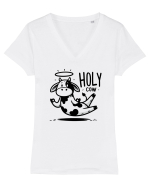 Holy Cow - Floating meditation Tricou mânecă scurtă guler V Damă Evoker