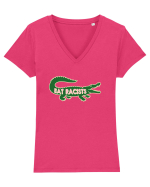 Eat RACISTS Tricou mânecă scurtă guler V Damă Evoker