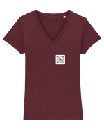Hidden cat Tricou mânecă scurtă guler V Damă Evoker