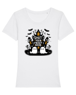 Shut yout front door - 2 ghosts Tricou mânecă scurtă guler larg fitted Damă Expresser