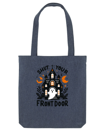 Shut your front door - cute  ghost Midnight Blue