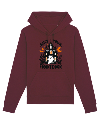 Shut your front door - cute  ghost Burgundy