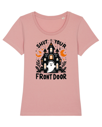 Shut your front door - cute  ghost Canyon Pink