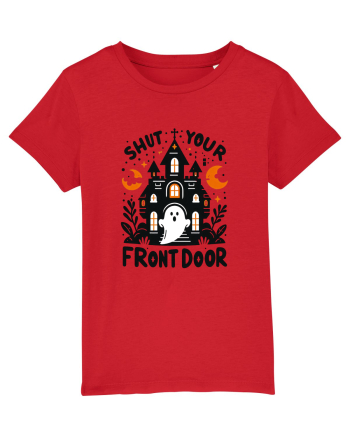 Shut your front door - cute  ghost Red