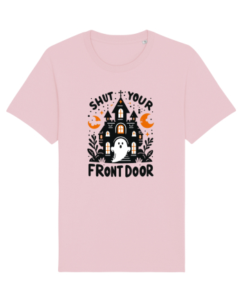 Shut your front door - cute  ghost Cotton Pink