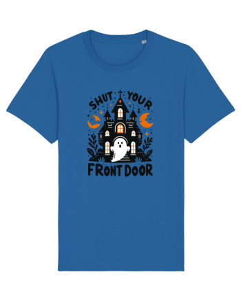 Shut your front door - cute  ghost Royal Blue