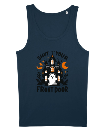 Shut your front door - cute  ghost Navy