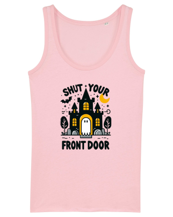 Shut your front door - cute yellow  ghost Cotton Pink