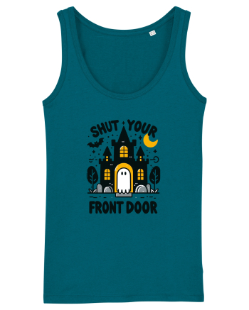 Shut your front door - cute yellow  ghost Ocean Depth