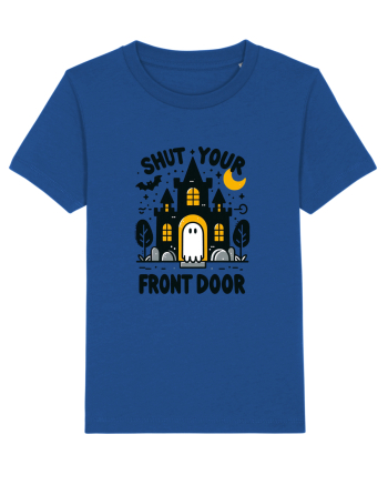 Shut your front door - cute yellow  ghost Majorelle Blue