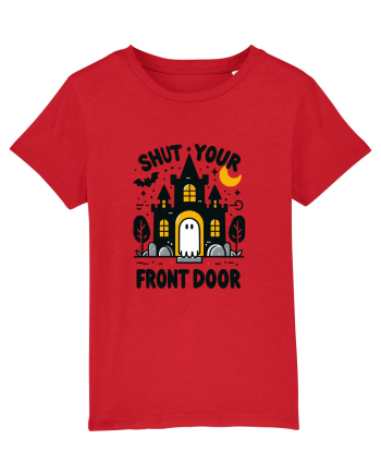 Shut your front door - cute yellow  ghost Red