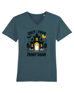 Shut your front door - cute yellow  ghost Tricou mânecă scurtă guler V Bărbat Presenter