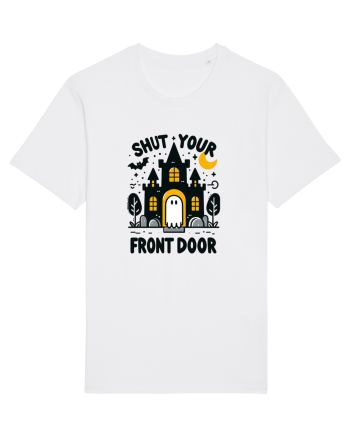 Shut your front door - cute yellow  ghost White