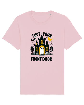 Shut your front door - cute yellow  ghost Cotton Pink