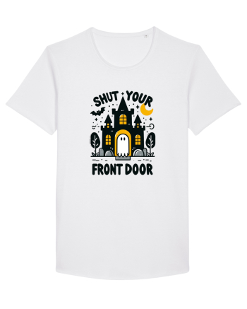 Shut your front door - cute yellow  ghost White