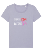 Energie 100%,Baterie  5% Tricou mânecă scurtă guler larg fitted Damă Expresser